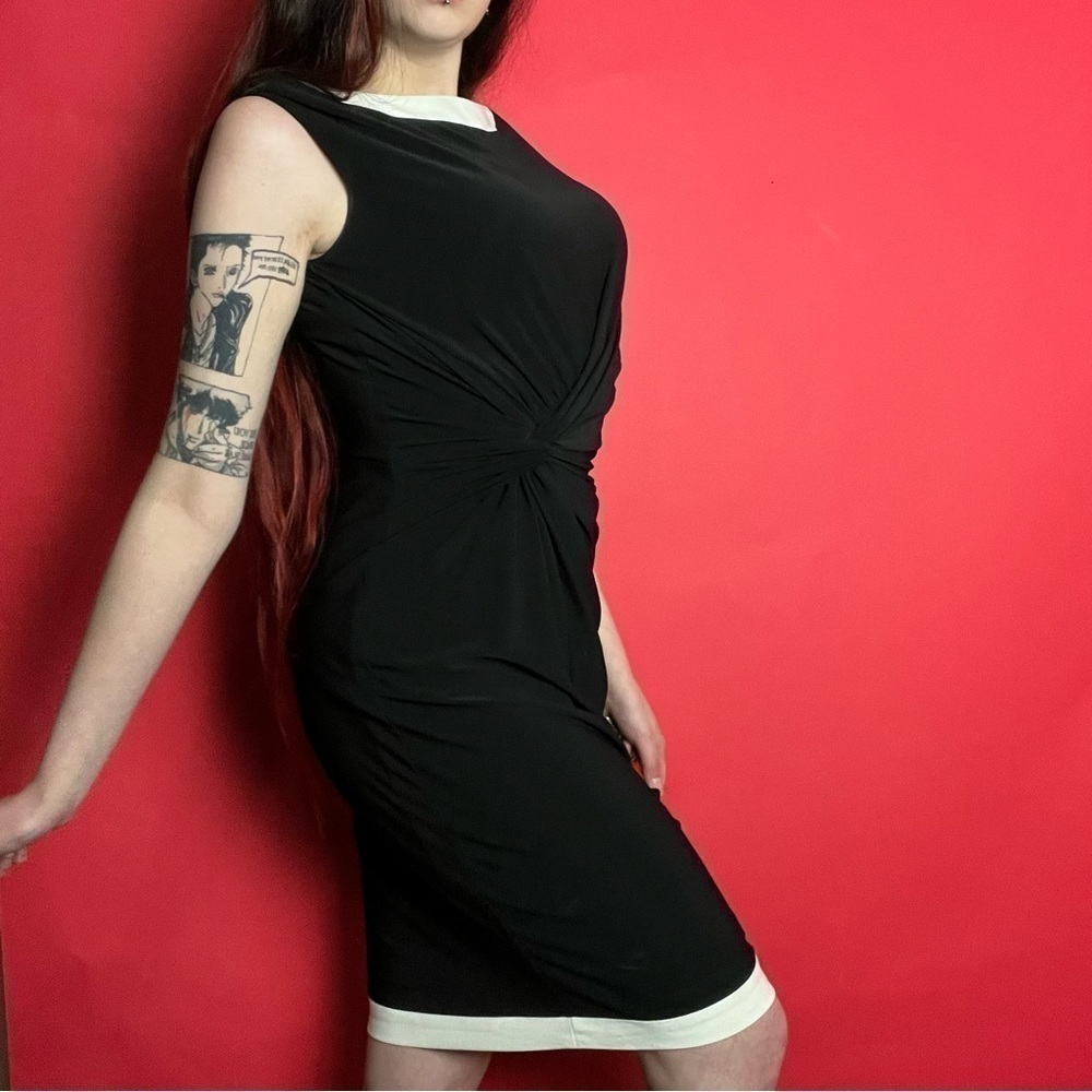Black dress with white trim 🖤🤍​​​​​​​​​​​​​​​​​​​​​​​​​